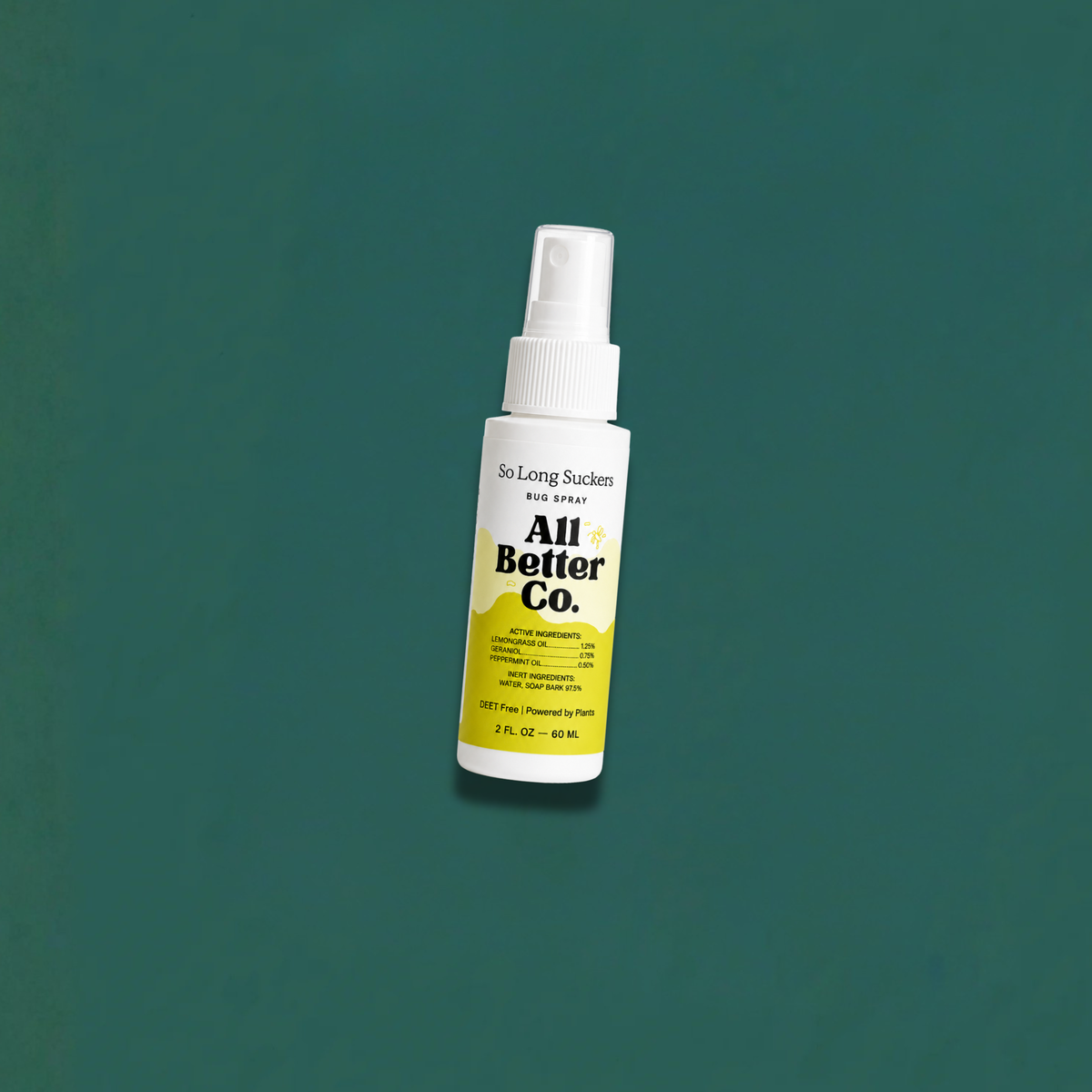 Bottle of All Better Co. product on a teal background